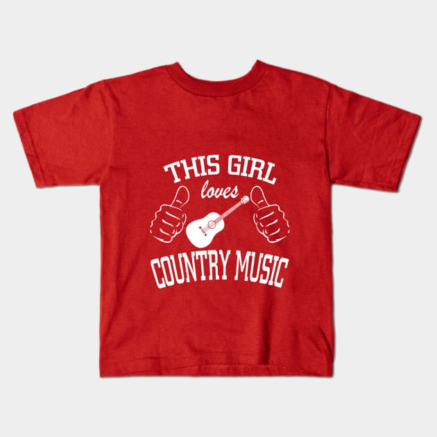 This girl loves country music Kids T-Shirt by Mounika